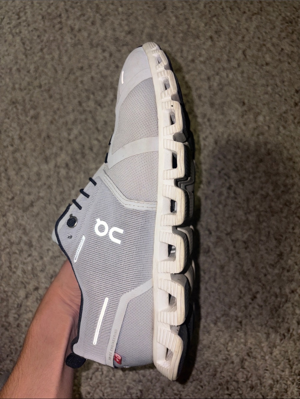 On Running Men's Cloud Shoe in Light Gray and Black - Picture 9 of 11